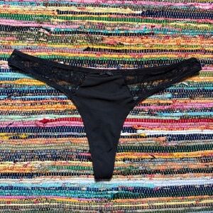 adore me black lace panty thong size 2X